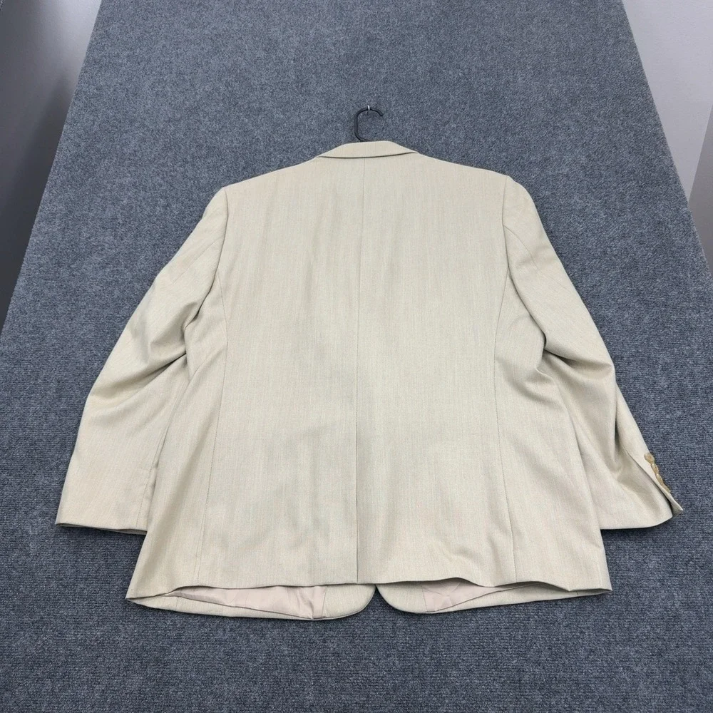 Lauren Ralph Lauren Blazer Mens 50R Beige Polyester Rayon Two Button Classic
